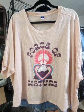 OLD NAVY  Peach 'Force of Nature' Graphic Short Sleeve Tee
